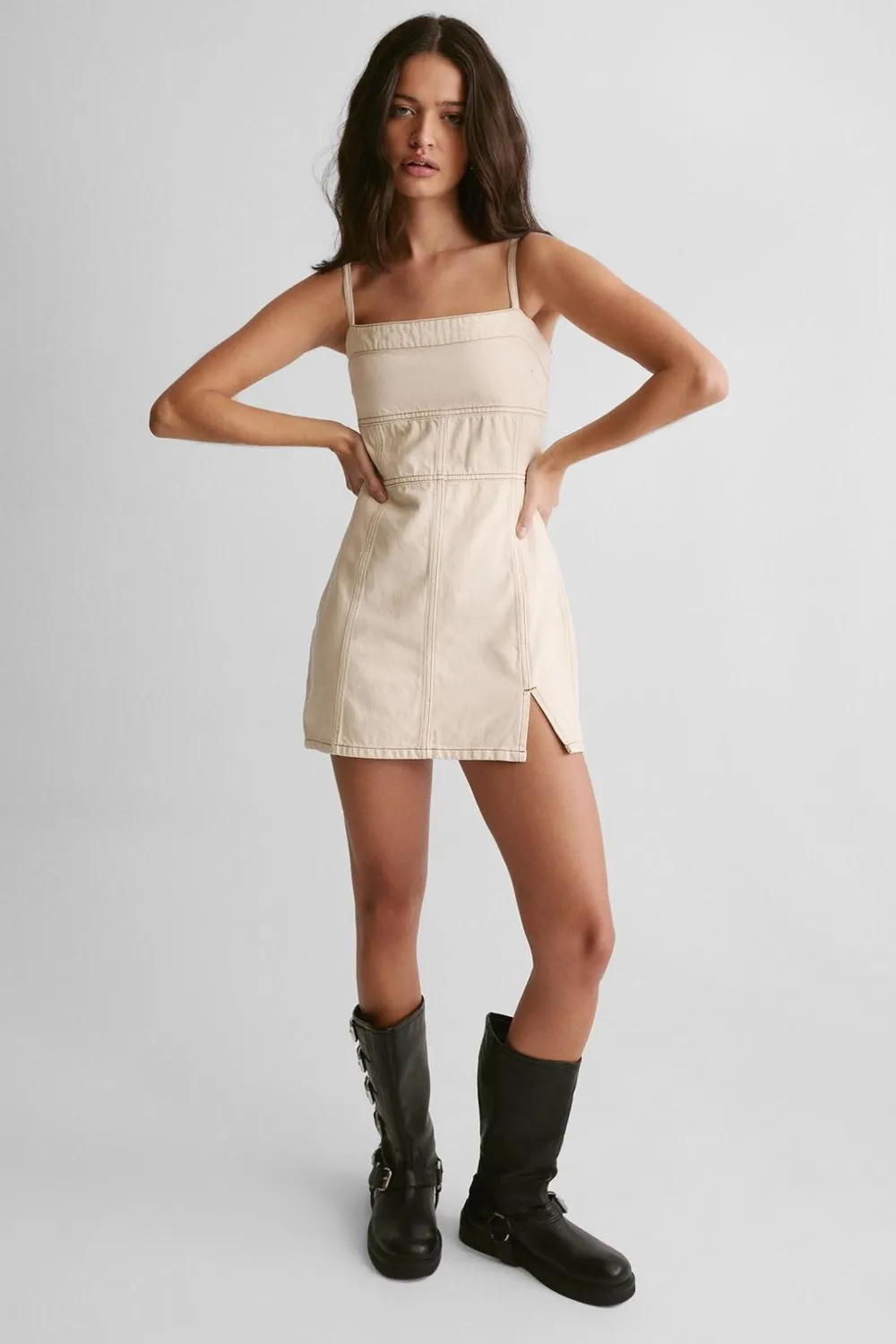 Denim|Denim^Nasty Gal The Denim Strappy Mini Dress |