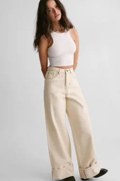 Jeans|Denim^Nasty Gal The Denim Turn Up Jeans |