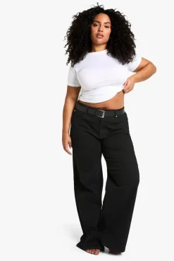 Jeans|Denim^Nasty Gal The Plus Mid Waist Wide Leg Jean |