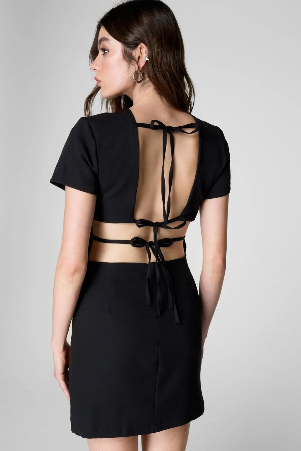 Clubbing Outfits|Party Outfits^Nasty Gal Tie Back Mini Dress |