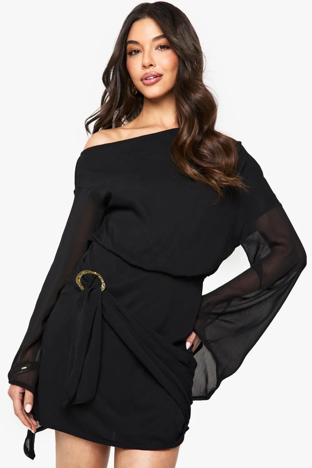 Dresses^Nasty Gal Trim Belt Wrap Mini Dress |