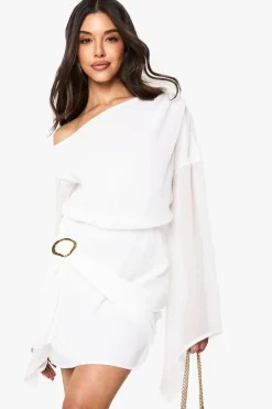 Dresses^Nasty Gal Trim Belt Wrap Mini Dress |