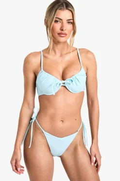 Bikinis|Swimwear^Nasty Gal Underwired Tie Front Bikini Top |