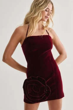 Party Outfits|Cocktail Dresses^Nasty Gal Velvet Corsage Halter Mini Dress |