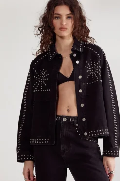 Cowgirl|Denim^Nasty Gal Western Studded Denim Jacket |