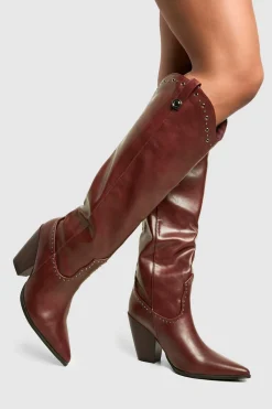Cowgirl^Nasty Gal Western Studded Detail Boots |