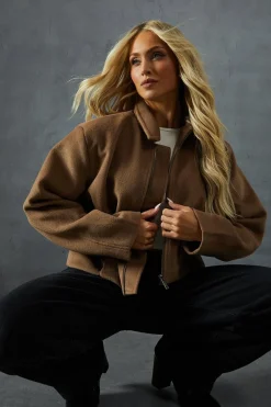 Coats^Nasty Gal Wool Look Boxy Drop Shoulder Jacket |