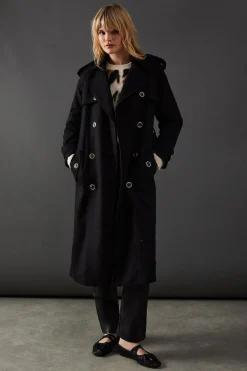 Jackets^Nasty Gal Wool Mix Belted Trench Coat |