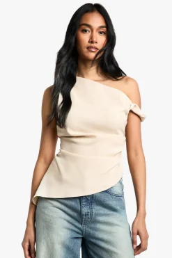 Tops^Nasty Gal Woven Draped Asymmetric Top |