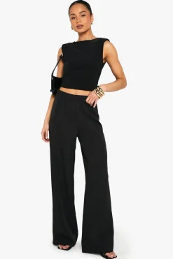 Pants^Nasty Gal Woven Elasticated Wide Leg Trousers |