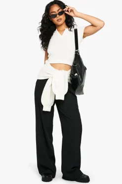 Pants^Nasty Gal Woven Marl Straight Leg Trouser |