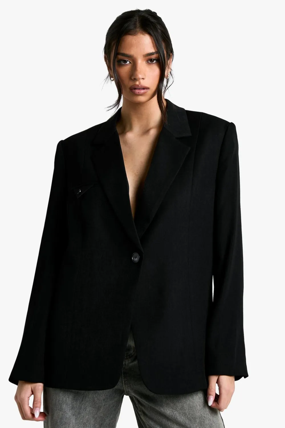 Blazers|Blazers^Nasty Gal Woven Oversized Tailored Shoulder Pad Blazer |