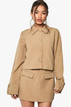 Tops^Nasty Gal Woven Tailored Cropped Shirt |