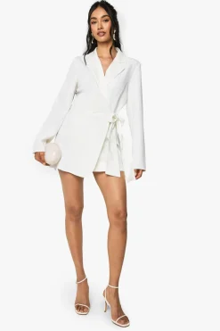 Blazers|Blazers^Nasty Gal Wrap Drape Front Tailored Blazer Dress |