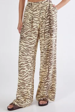 Animal Print|Two Piece Sets^Nasty Gal Zebra Print Linen Tailored Trousers |