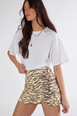 Animal Print|Skirts^Nasty Gal Zebra Print Tailored Linen Skirt |
