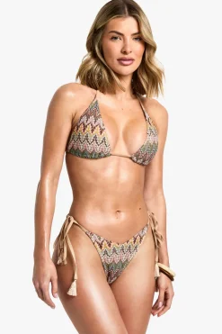 Bikinis|Swimwear^Nasty Gal Zig Zag Knitted Triangle Bikini Top & Tie Side Bikini Bottoms Set |