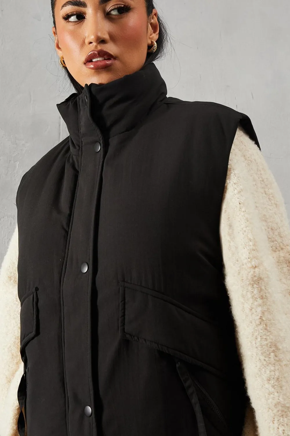 Coats^Nasty Gal Zip Pocket Puffer Gilet |